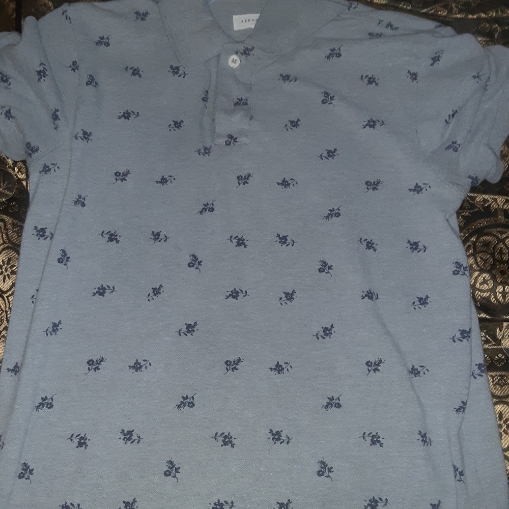 Aeropstale Grey dark blue polo
